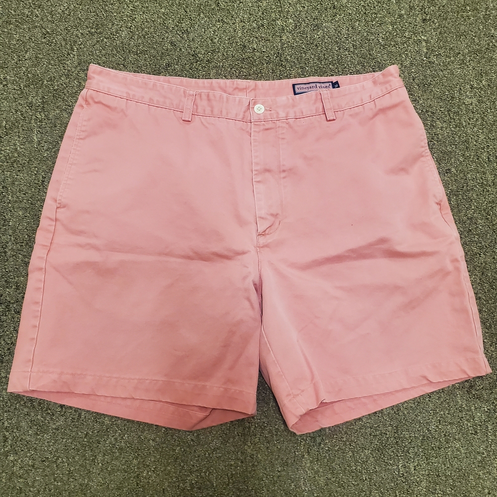 Vineyard Vines Club Shorts Size 38 Pink Casual Flat Front 100% Cotton